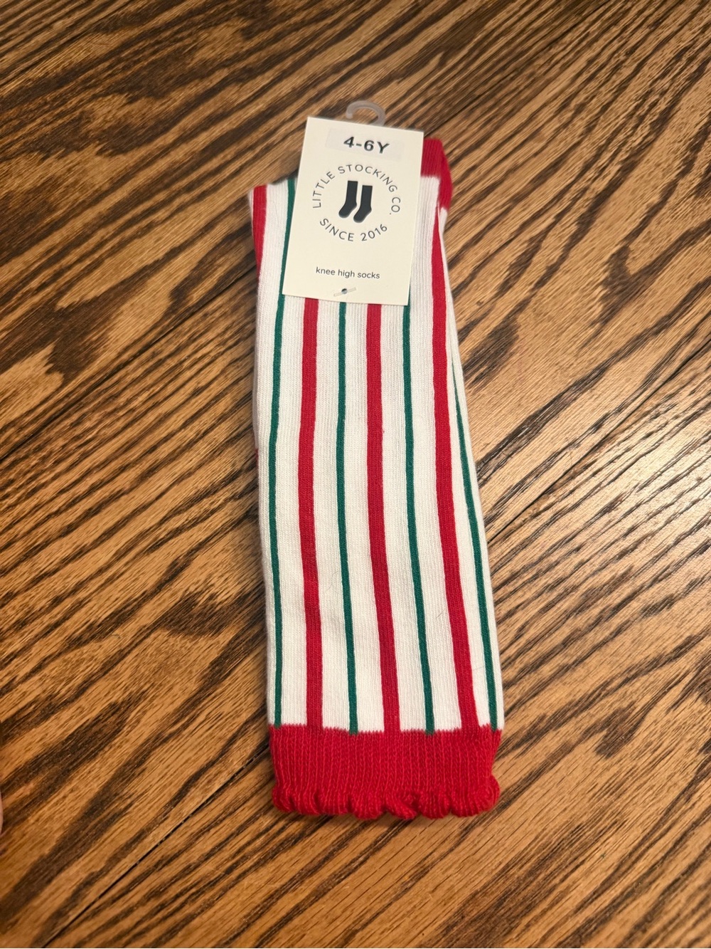 Little Stocking Company Christmas Stripe Knee High Socks Size 4-6 Years